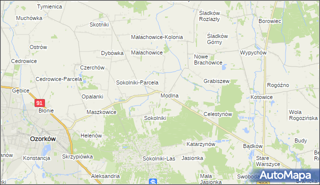mapa Modlna, Modlna na mapie Targeo
