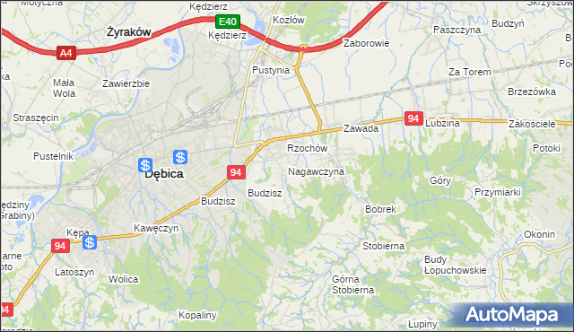mapa Nagawczyna, Nagawczyna na mapie Targeo