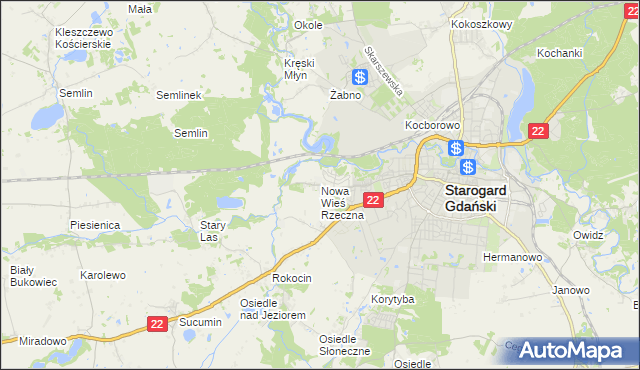 mapa Nowa Wieś Rzeczna, Nowa Wieś Rzeczna na mapie Targeo
