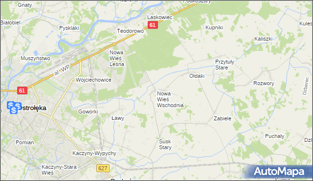 mapa Nowa Wieś Wschodnia, Nowa Wieś Wschodnia na mapie Targeo