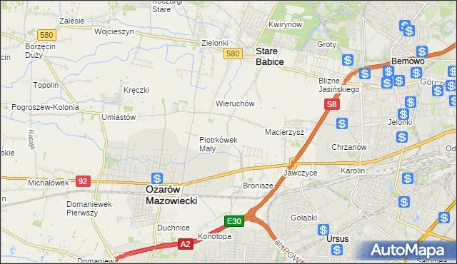 mapa Piotrkówek Duży, Piotrkówek Duży na mapie Targeo