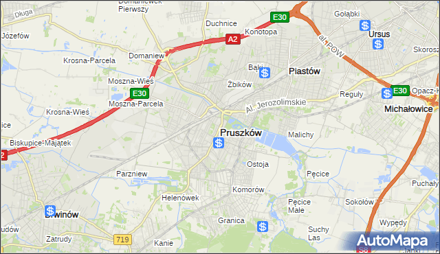 mapa Pruszków, Pruszków na mapie Targeo