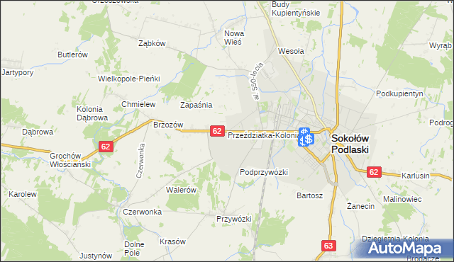mapa Przeździatka-Kolonia, Przeździatka-Kolonia na mapie Targeo