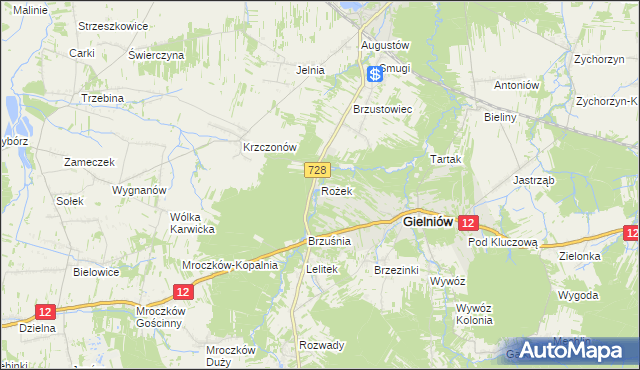 mapa Rożek, Rożek na mapie Targeo