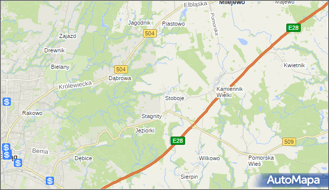 mapa Stoboje, Stoboje na mapie Targeo