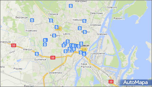 mapa Szczecina, Szczecin na mapie Targeo