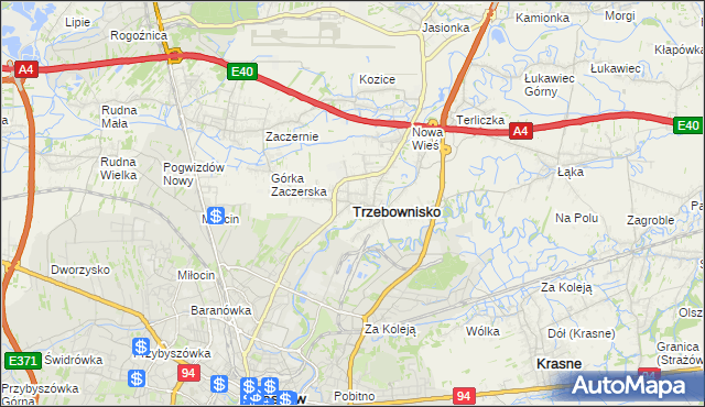 mapa Trzebownisko, Trzebownisko na mapie Targeo