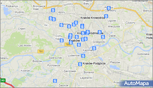 mapa Wawel, Wawel na mapie Targeo