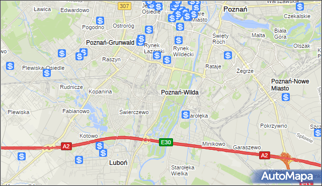 mapa Wilda, Wilda na mapie Targeo