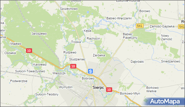 mapa Żarówka gmina Sierpc, Żarówka gmina Sierpc na mapie Targeo