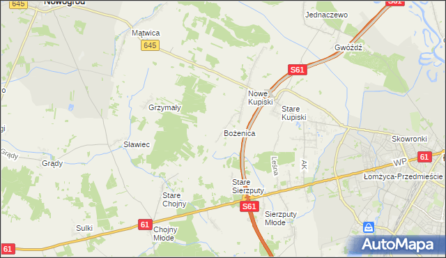 mapa Bożenica, Bożenica na mapie Targeo
