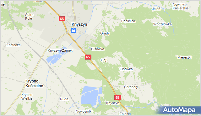 mapa Gaj gmina Dobrzyniewo Duże, Gaj gmina Dobrzyniewo Duże na mapie Targeo