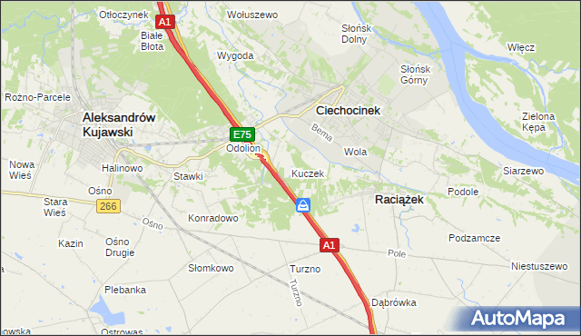 mapa Kuczek, Kuczek na mapie Targeo