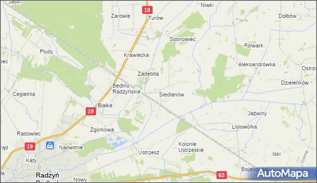 mapa Siedlanów, Siedlanów na mapie Targeo