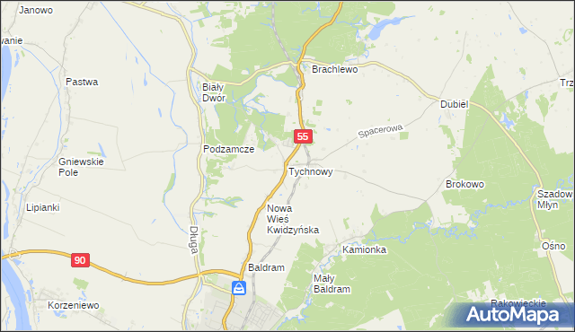 mapa Tychnowy, Tychnowy na mapie Targeo