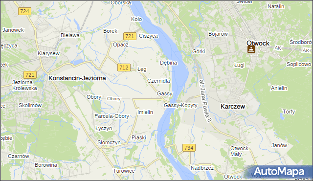 mapa Gassy, Gassy na mapie Targeo