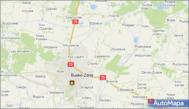 mapa Łagiewniki gmina Busko-Zdrój, Łagiewniki gmina Busko-Zdrój na mapie Targeo