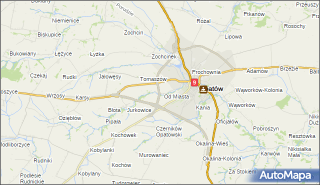 mapa Marcinkowice gmina Opatów, Marcinkowice gmina Opatów na mapie Targeo