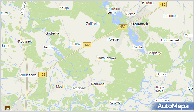 mapa Mateuszewo, Mateuszewo na mapie Targeo