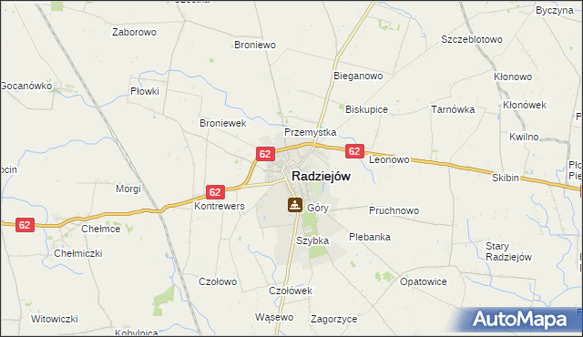 mapa Radziejów, Radziejów na mapie Targeo