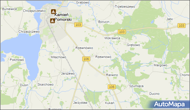 mapa Rzewnowo, Rzewnowo na mapie Targeo