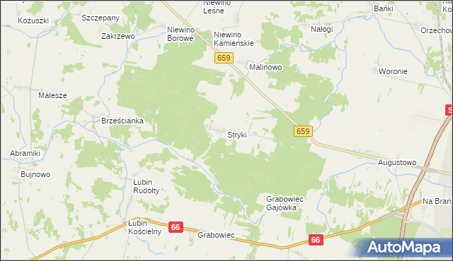 mapa Stryki, Stryki na mapie Targeo