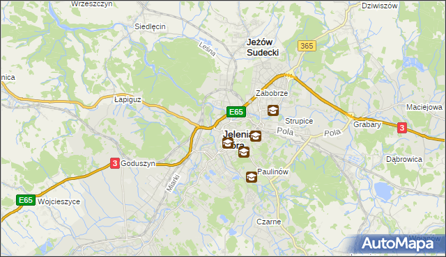 mapa Jelenia Góra, Jelenia Góra na mapie Targeo