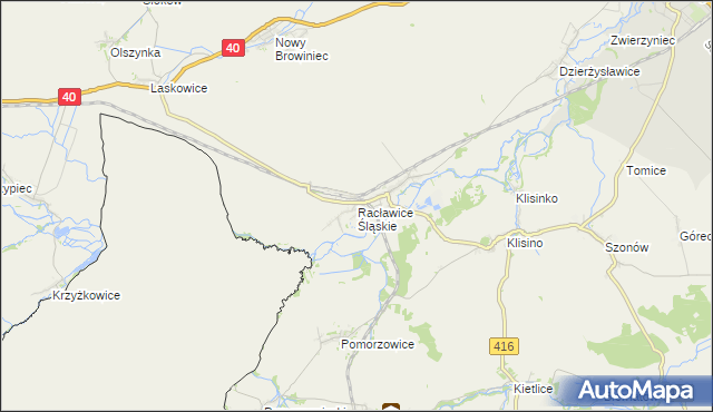mapa Racławice Śląskie, Racławice Śląskie na mapie Targeo