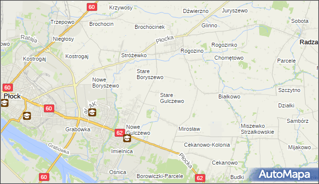 mapa Stare Gulczewo, Stare Gulczewo na mapie Targeo