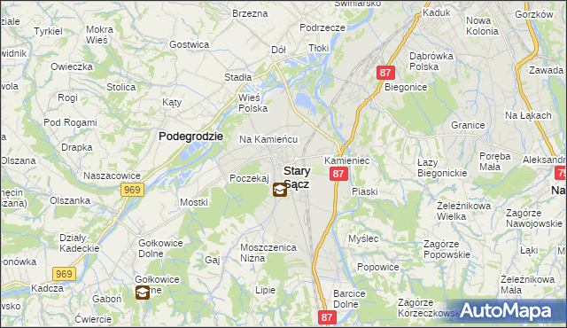mapa Stary Sącz, Stary Sącz na mapie Targeo