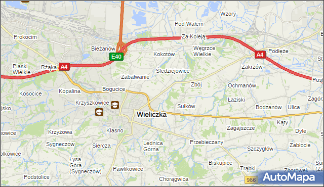 mapa Zabawa gmina Wieliczka, Zabawa gmina Wieliczka na mapie Targeo