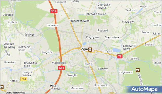 mapa Zgierz, Zgierz na mapie Targeo