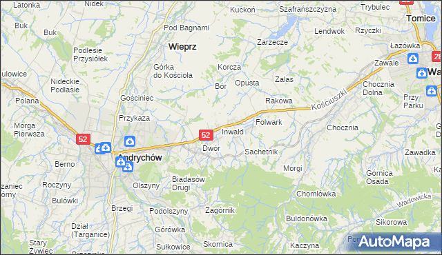 mapa Inwałd, Inwałd na mapie Targeo