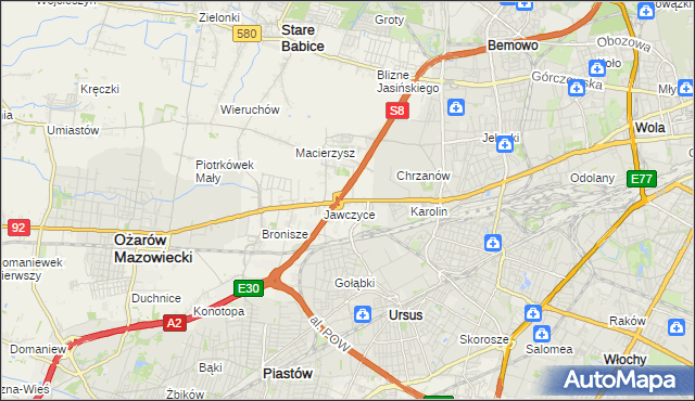 mapa Mory gmina Ożarów Mazowiecki, Mory gmina Ożarów Mazowiecki na mapie Targeo