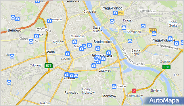 mapa Warszawy, Warszawa na mapie Targeo