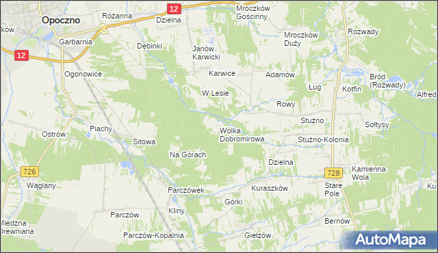 mapa Wólka Dobromirowa, Wólka Dobromirowa na mapie Targeo