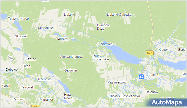 mapa Budy Lucieńskie, Budy Lucieńskie na mapie Targeo