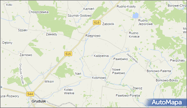 mapa Kadzielnia, Kadzielnia na mapie Targeo