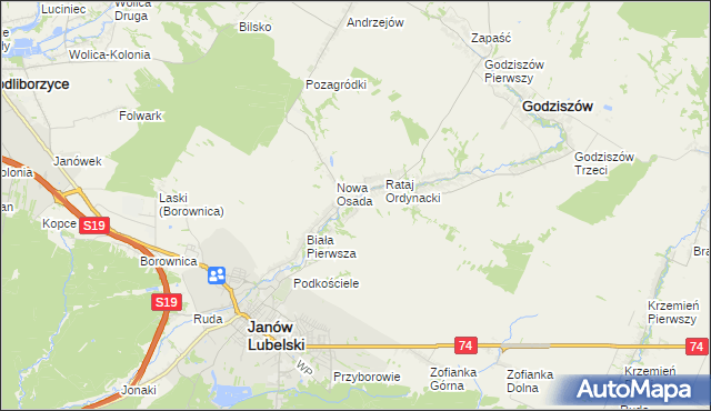 mapa Kawęczyn gmina Godziszów, Kawęczyn gmina Godziszów na mapie Targeo
