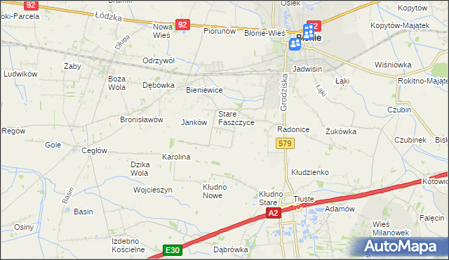 mapa Konstantów gmina Błonie, Konstantów gmina Błonie na mapie Targeo