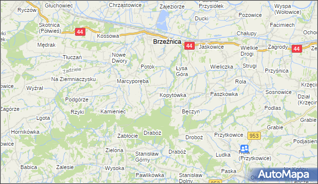mapa Kopytówka, Kopytówka na mapie Targeo