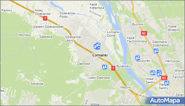 mapa Łomianki, Łomianki na mapie Targeo