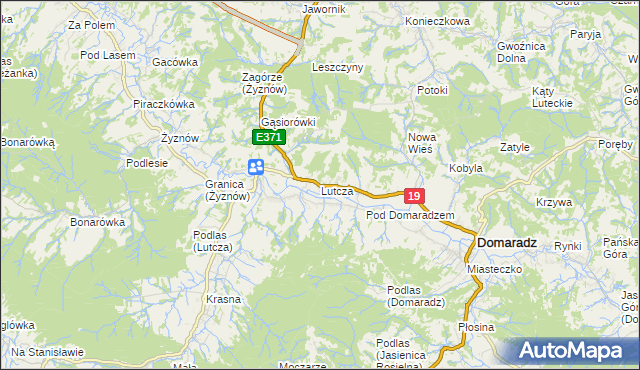mapa Lutcza, Lutcza na mapie Targeo