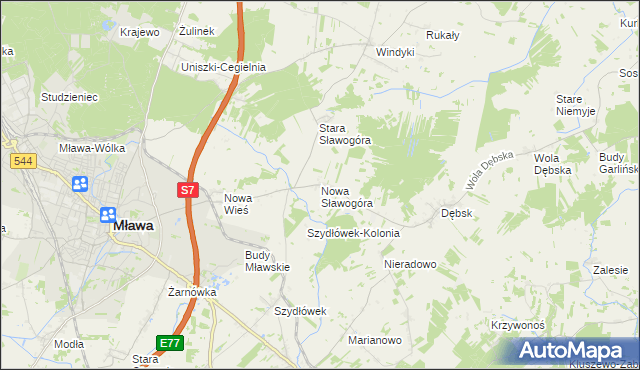 mapa Nowa Sławogóra, Nowa Sławogóra na mapie Targeo