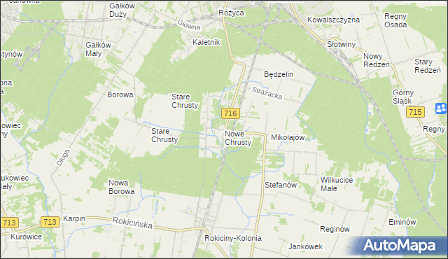 mapa Nowe Chrusty, Nowe Chrusty na mapie Targeo