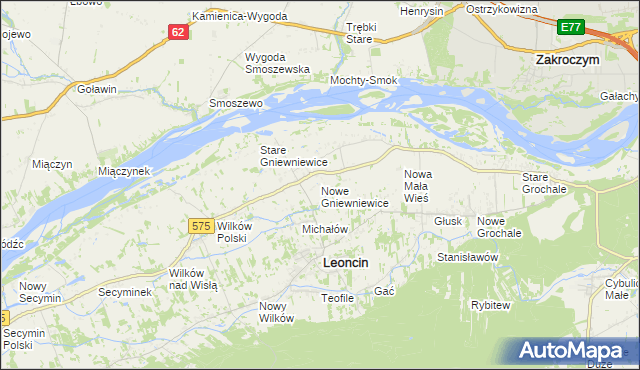 mapa Nowe Gniewniewice, Nowe Gniewniewice na mapie Targeo
