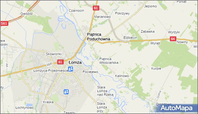 mapa Piątnica Włościańska, Piątnica Włościańska na mapie Targeo