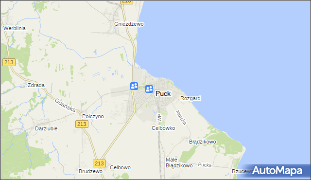 mapa Puck, Puck na mapie Targeo