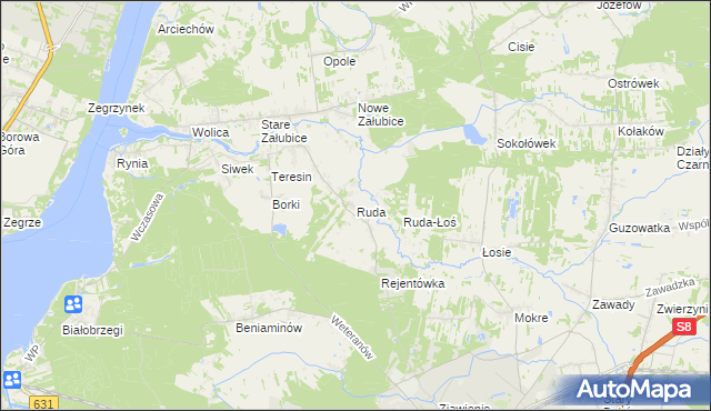 mapa Ruda gmina Radzymin, Ruda gmina Radzymin na mapie Targeo