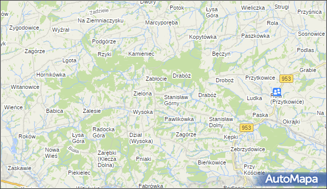 mapa Stanisław Górny, Stanisław Górny na mapie Targeo